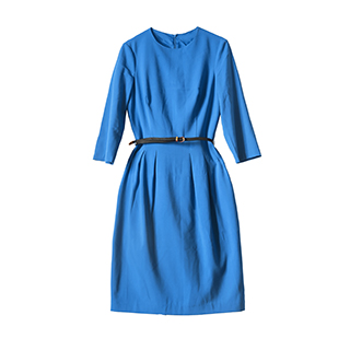 image of blue silk dress