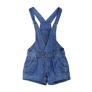 image of demin overall shorts